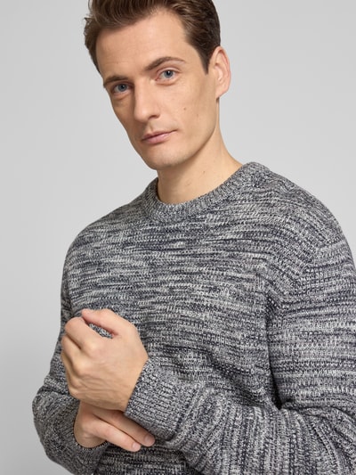 Tom Tailor Denim Regular Fit Strickpullover aus reiner Baumwolle Dunkelblau 3