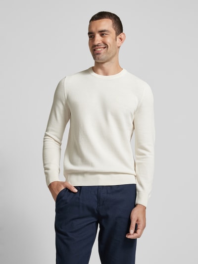 Marc O'Polo Strickpullover mit Label-Stitching Weiss 4