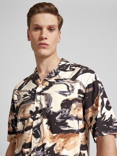 Redefined Rebel Regular Fit Freizeithemd mit Allover-Print Modell 'FLAKE' Marine 3