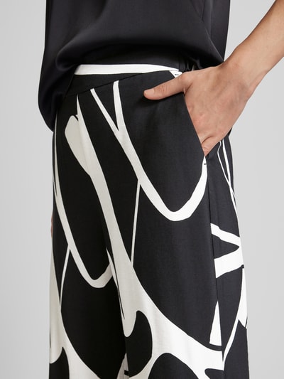 comma Stoffen broek met all-over motief Zwart - 3