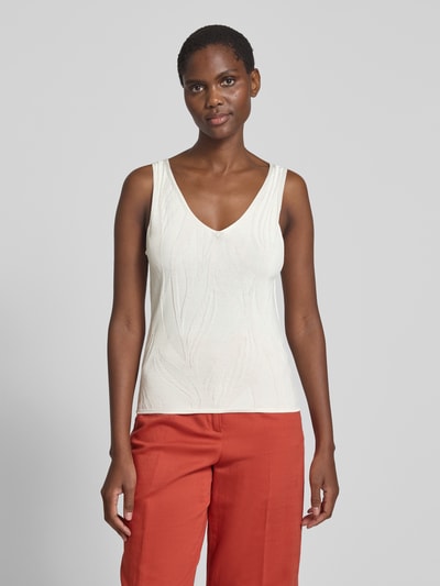 s.Oliver BLACK LABEL Slim Fit Stricktop aus Viskose-Mix Weiss 4