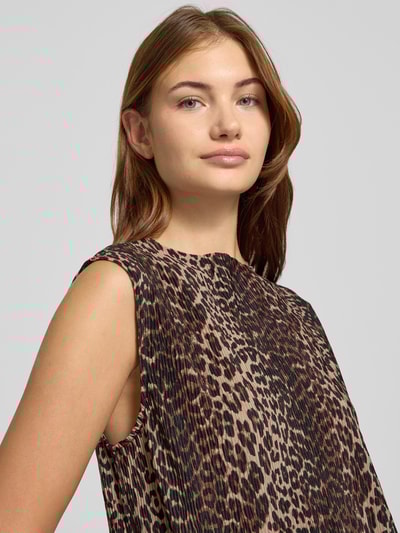 Pieces Slim Fit Top mit Crêpe-Verarbeitung Modell 'FLORA' Sand 3