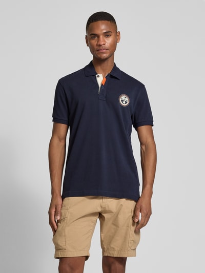 Napapijri Regular Fit Poloshirt mit Label-Stitching Modell 'CLANIS' Marine 4