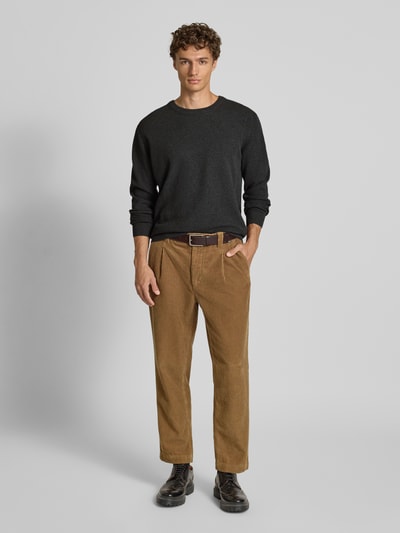 Tom Tailor Regular fit gebreide pullover van zuiver katoen Donkergrijs - 1