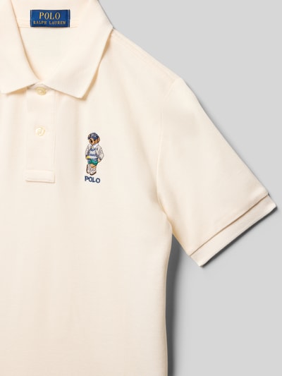 Polo Ralph Lauren Teens Regular fit poloshirt met motiefstitching Offwhite - 2