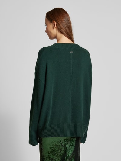 BOSS Oversized gebreide pullover met ribboorden, model 'Finfi' Flessengroen - 2