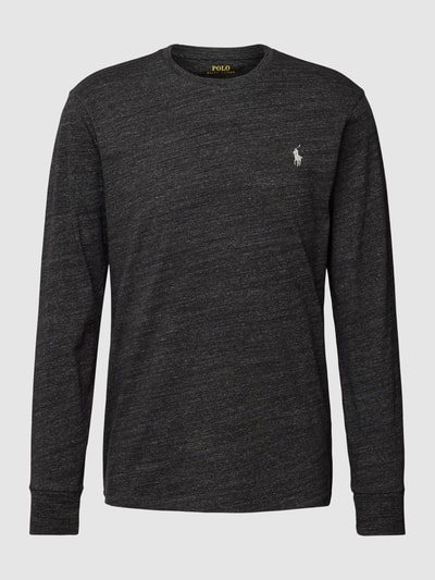 Polo Ralph Lauren Longsleeve mit Label-Stitching Anthrazit Melange 2