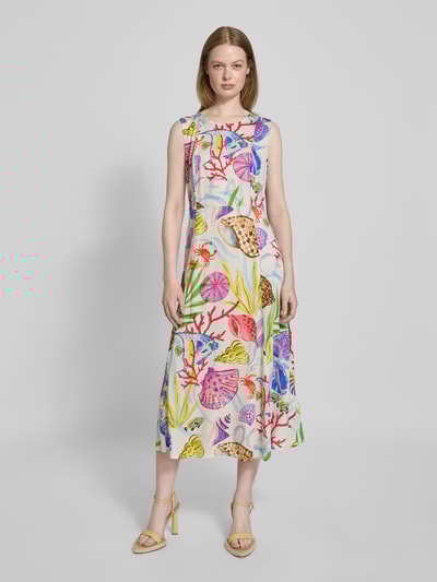 Milano Italy Midi-jurk van pure viscose Offwhite - 4