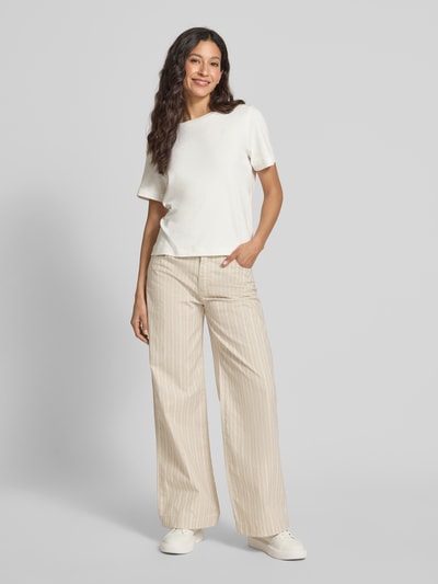 Buena Vista Spodnie z szeroką nogawką i wpuszczanymi kieszeniami Beżowy 1