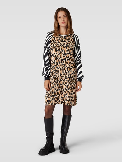 Marc Cain Knielange jurk met all-over print Zwart - 4