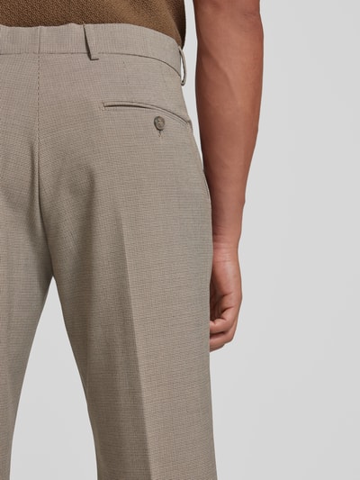 SELECTED HOMME Slim fit pantalon met pied-de-poule-motief, model 'LIAM' Middenbruin - 3