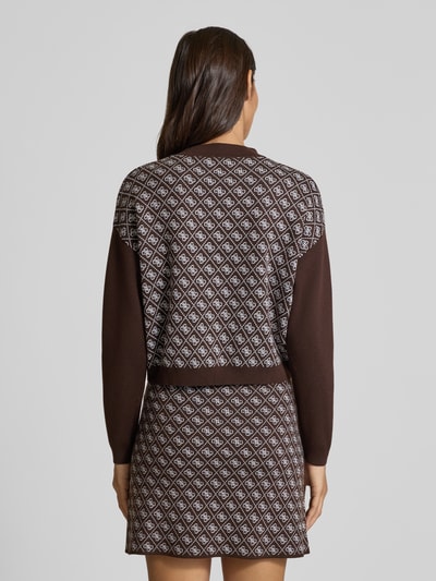 Guess Korte gebreide pullover met ronde hals Chocoladebruin - 5