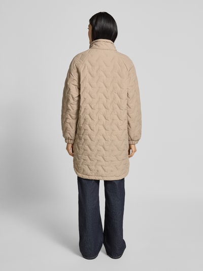 FREE/QUENT Regular fit lange jas met opstaande kraag, model 'Crown' Taupe - 5