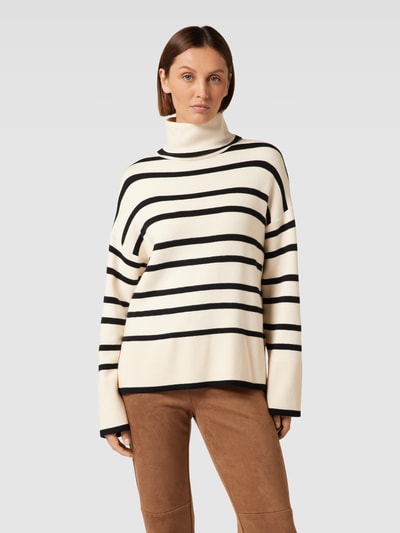 Vero Moda Sweter z dzianiny o kroju oversized ze wzorem w paski model ‘SABA’ Złamany biały 4