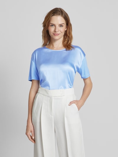 BOSS Zijden blouseshirt met boothals, model 'ESANDY' Lichtblauw - 4