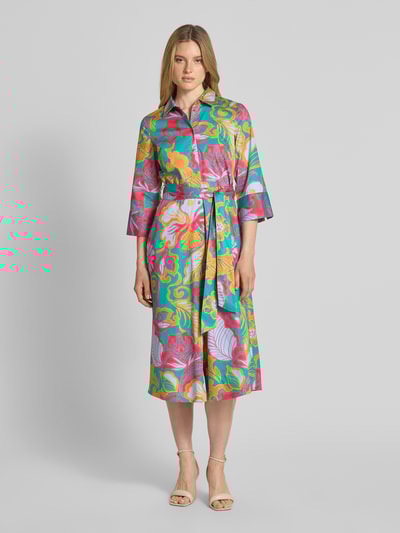 Christian Berg Woman Hemdblusenkleid mit Bindegürtel Tuerkis 4