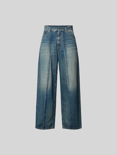 Produktfoto, Wide Fit Jeans im 5-Pocket-Design von MM6 Maison Margiela aus Reine Baumwolle mit Ziernähte, Knopf- und Reißverschluss, mittleres Blau