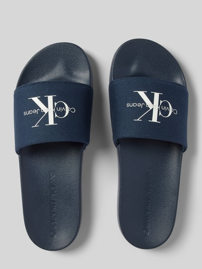 CK Calvin Klein Slides mit Label-Print Marine 3