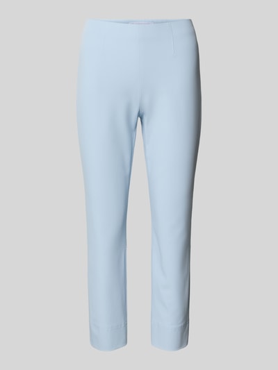 Produktfoto, Schmale Schlupfhose aus Techno Cotton Superstretch von Raffaello Rossi in Hellblau, schlanke Form, verkürzte Passform, glatte Textur