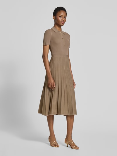 MICHAEL Michael Kors Polokleid aus Viskose-Mix mit Knopfleiste Beige 1