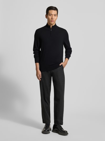 BOSS Regular fit schipperstrui van een mix van scheerwol en kasjmier, model 'HEMARLO' Zwart - 1