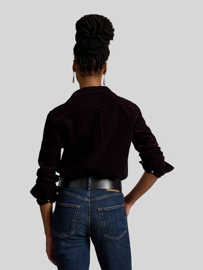 Polo Ralph Lauren Regular Fit Hemdbluse aus reiner Baumwolle Bordeaux 5