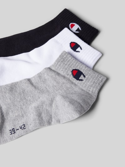 CHAMPION Socken mit Logo-Detail Modell 'QUARTER' im 3er-Pack Mittelgrau Melange 2