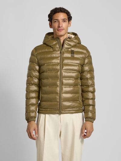 Blauer USA Steppjacke mit Zweiwege-Reißverschluss Modell 'CHARLES' Oliv 4