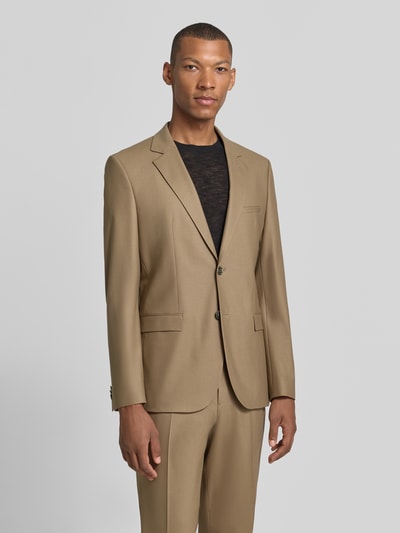 HUGO Marynarka o kroju super slim fit z mieszanki wełny model 'Arti 253X' Beżowy 4