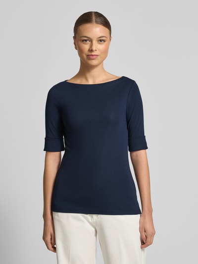 Lauren Ralph Lauren T-Shirt mit U-Boot-Ausschnitt Modell 'JUDY' Dunkelblau 4