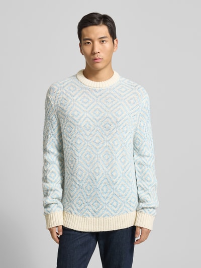SELECTED HOMME Relaxed Fit Strickpullover aus Woll-Mix Modell 'REMI' Hellblau 4