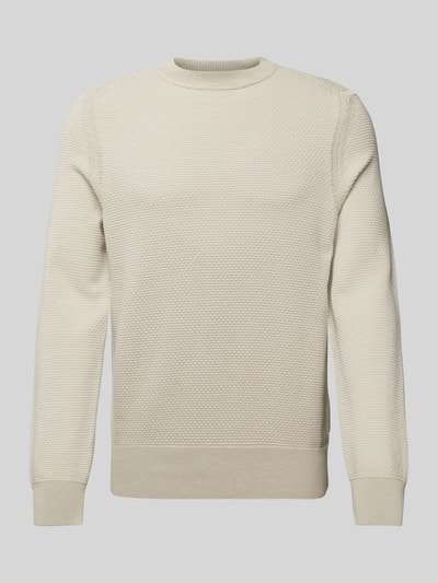 BOSS Orange Strickpullover mit Strukturmuster Modell 'Kaponski' Beige 2