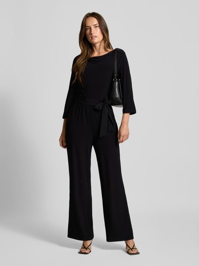 s.Oliver BLACK LABEL Regular Fit Jumpsuit mit Wasserfall-Ausschnitt Black 1
