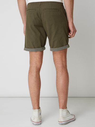 MR. F Straight Fit Chinoshorts mit Tunnelzug Oliv 5