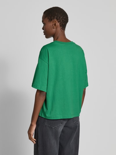 Jake*s Casual Oversized T-Shirt mit geripptem Rundhalsausschnitt Grass 5
