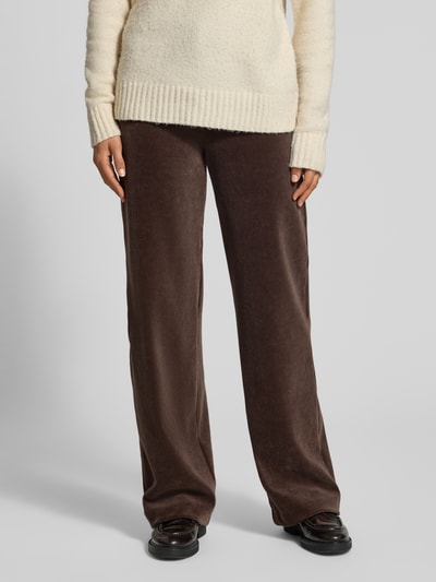 Raffaello Rossi Regular fit corduroy broek van katoenmix model 'ELAINE' Middenbruin - 4