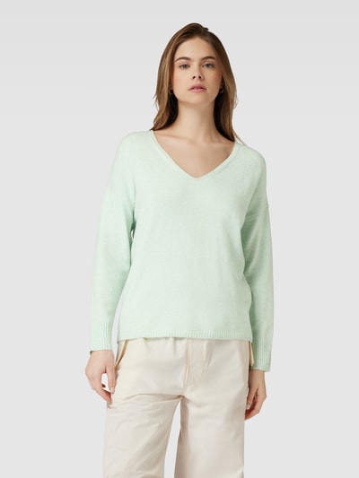 Only Gebreide pullover met V-hals, model 'RICA' Mintgroen - 4