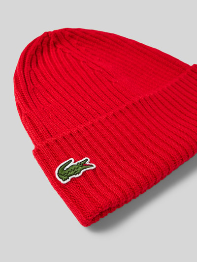 Lacoste Beanie in Strick-Optik Rot 2