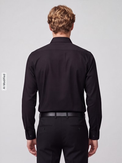 Seidensticker Koszula biznesowa o kroju slim fit z mieszanki bawełny i modalu model 'Light Spread Kent' Czarny 5