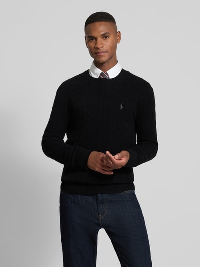 Polo Ralph Lauren Regular fit gebreide pullover van een mix van wol en kasjmier Zwart - 4
