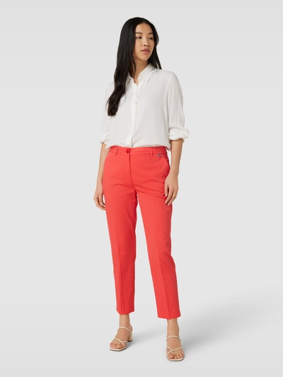 Marc Cain Slim fit stoffen broek met knoopsluiting, model 'Franca' Rood - 1