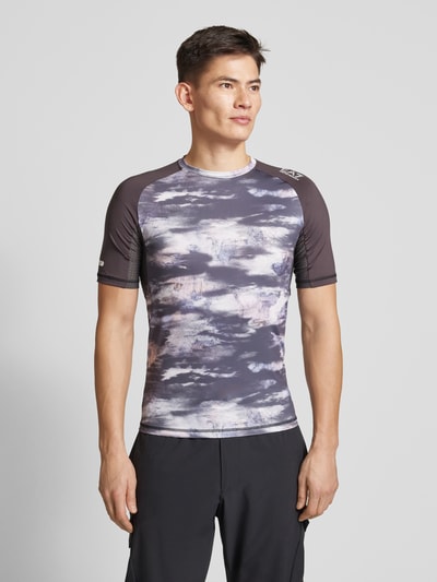 EA7 Emporio Armani T-Shirt mit Label-Print Modell 'VIGOR' Mittelgrau 4