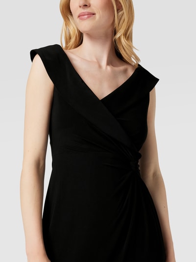 Lauren Dresses Avondjurk in wikkellook, model 'LEONIDAS' Zwart - 3