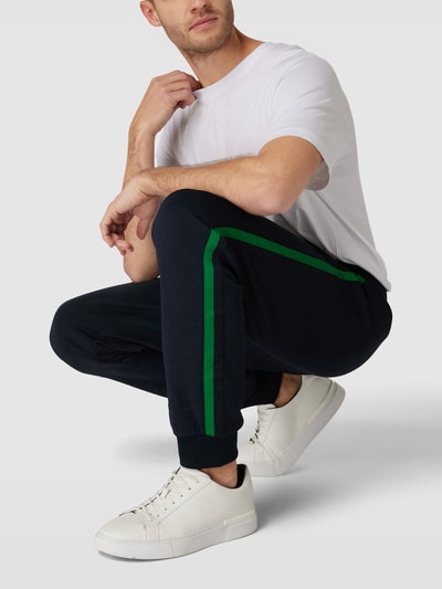 BOSS Green Sweatpants met labelstitching, model 'Hover' Marineblauw - 3