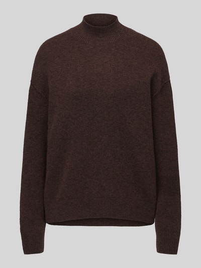 Marc O'Polo DENIM Regular Fit Turtleneck-Pullover aus Schurwoll-Mix Dunkelbraun 2