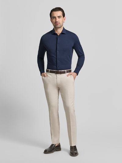 Cruna Koszula biznesowa o kroju slim fit z listwą guzikową Ciemnoniebieski 1