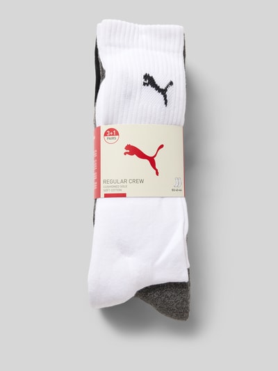 PUMA Skarpety z nadrukiem z logo w zestawie 4 szt. Średnioszary 3