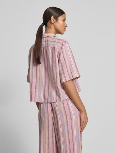 Jake*s Casual Linnen blouse met streepmotief Mauve - 5