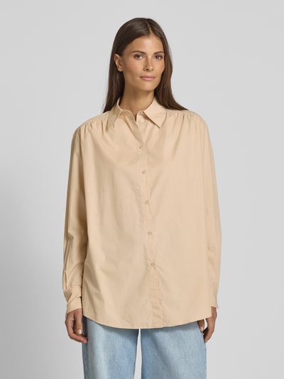 BOSS Orange Relaxed Fit Bluse mit Kentkragen Modell 'Belegant' Sand 4