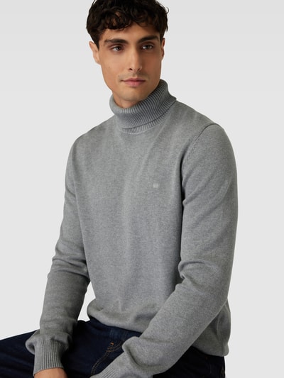 Christian Berg Men Strickpullover mit Rollkragen Mittelgrau Melange 3